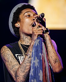 A photograph of Wiz Khalifa during the Under The Influence Tour in 2012