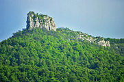 Medieval Kachaghakaberd fortress, built atop a limestone butte, in Nagorno-Karabakh, Azerbaijan.