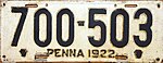 Номерной знак Пенсильвании 1922 года.JPG