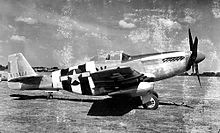 368th Fighter Squadron P-51D Mustang 44-13404 in D-Day markings, RAF East Wretham, England. 368th Fighter Squadron - North American P-51D-5-NA Mustang 44-13404.jpg