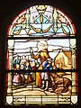 L'église paroissiale Saint-Germain : vitrail de Gabriel Léglise représentant « saint Hervé bénissant les fidèles ».