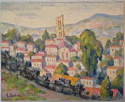 French village, 1936, oil on cardboard, 24X19