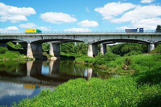 The Vilnius-Klaipeda highway bridge over the river Nevezis
