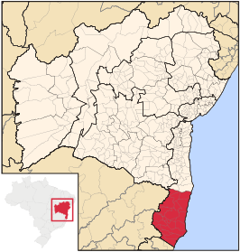 Ligging van de Braziliaanse microregio Porto Seguro in Bahia