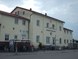 Empfangsgebäude des Bahnhofs 2007 (noch mit dem ursprünglichen Namen Burgsteinfurt)