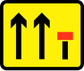Lane closed to traffic ahead (temporary)