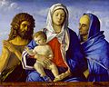 Madonna mit Kind, Johannes dem Täufer und der heiligen Elisabeth (Madona cu copilul, Ioan Botezătorul şi sf. Elisabeta), de Giovanni Bellini, începutul sec. XVI