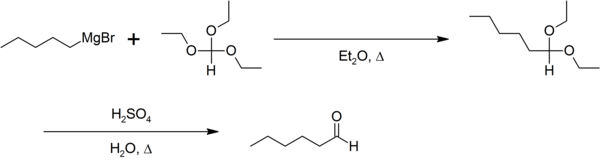 Synthèse de Bodroux-Chichibabins du n-hexanal