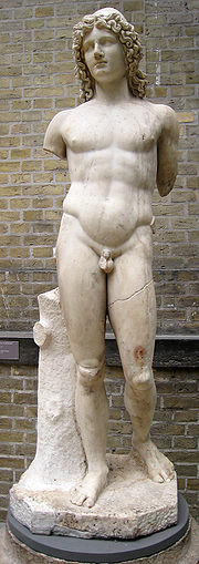 Ancient Greek marble statue of one of the Dioskouroi