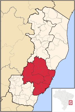 Ligging van de Braziliaanse mesoregio Central Espírito-Santense in Espírito Santo