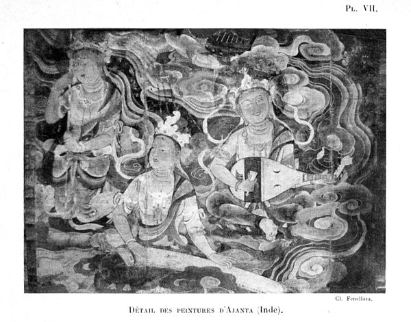 Détail des peintures d’Ajanta (Inde).