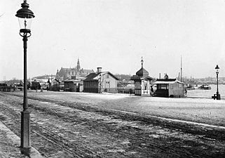 Grevbrons ångbåtsbrygga omkring 1910.