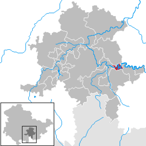 Poziția Hohenwarte pe harta districtului Saalfeld-Rudolstadt