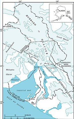 Karta över Hubbard Glacier