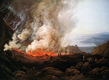 J.C. Dahl, Et af de syv billeder fra Vesuv i udbrud, 1825, Städel.