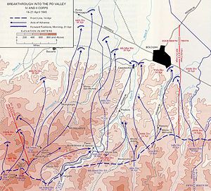 Карта планируемого наступления в долину реки По.