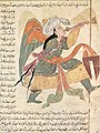 ペルシア（イラク）地方、最後の審判でラッパを吹く大天使イスラーフィール。アル・カズウィニ作。
