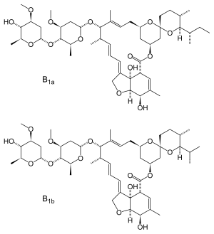 Strukturformeln von Ivermectin B1a und B1b