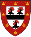 Щит с изображением герба Хесуса Колджа, Кембридж.