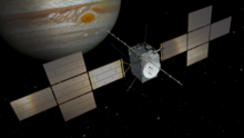 Sonda JUICE s Jupiterem v pozadí