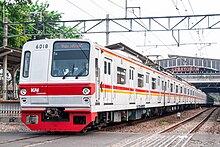 The KRL Commuterline set 6000 series serves the Rangkasbitung Line in Jakarta KRL6000Kebayoran.jpg
