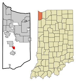 Lake County Indiana Incorporated and Unincorporated areas Lake Dalecarlia Highlighted.svg