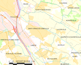 Mapa obce Saint-Orens-de-Gameville