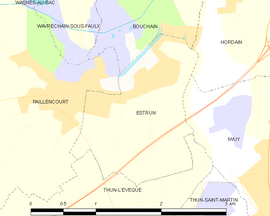Mapa obce Estrun