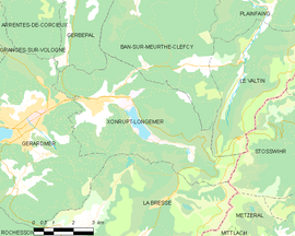 Mapa obce Xonrupt-Longemer
