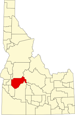 map of Idaho highlighting Boise County