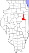 State map highlighting Ford County