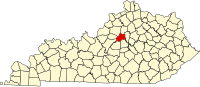 Округ Андерсон на мапі штату Кентуккі highlighting