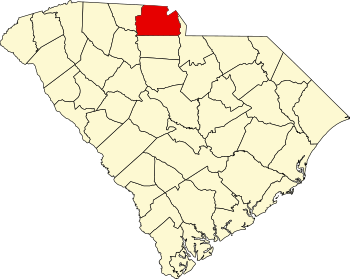 Map of South Carolina highlighting York County