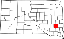 Разположение на окръга в Южна Дакота