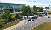 MetroX bus destined for downtown MetroX bus at Halifax airport 2018.jpg