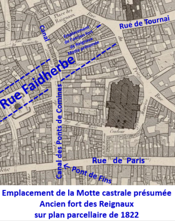 Motte castrale présumée sur plan de 1822