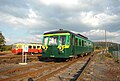 Zwei Triebwagen der NMBS/SNCB-Reihe 554 in ursprünglicher (rechts) und späterer Lackierung