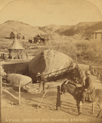 Navajo and Manitou springs, Colorado, from Robert N. Dennis collection of stereoscopic views. Cliff House is in the rightmost upper corner of the photograph.