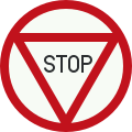 B7: Stop: Give priority to traffic on the main road ahead (1950-1966)