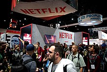 Netflix's booth at the 2017 San Diego Comic-Con Netflix booth (36079051696).jpg