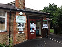 A polling station in north London North London polling station June 2017 election 01.jpg
