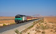 34. KW Die DF 118 (ehemalige SNCF CC 72027) der marokkanischen ONCF mit der Farbgebung der Fret SNCF auf der Strecke von Beni Ansar nach Fès zwischen Hassi Berkane und Oulad Rahou (Oktober 2011).