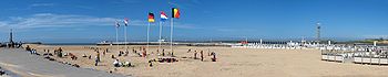 Het klein strand en het westerstaketsel - panoramisch zicht