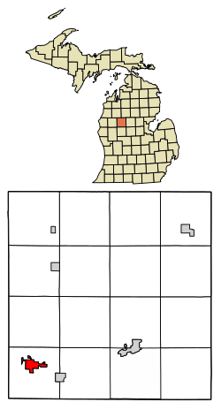 Location of Reed City, Michigan