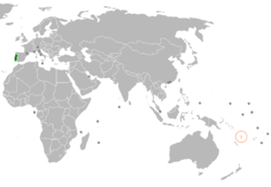 Lage von Portugal und Vanuatu