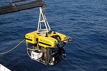 A science ROV being retrieved by an oceanographic research vessel ROV Hercules 2005.JPG