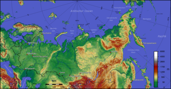 Гіпсометрична карта Росії