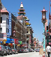 San Francisco Chinatown, the oldest in North America and one of the world's largest. SF Chinatown CA (cropped).jpg