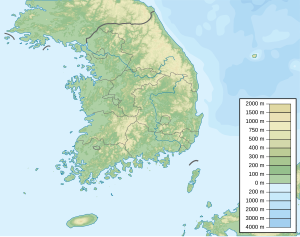 韓国の干潟の位置（大韓民国内）