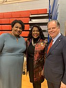 Stacey Abrams, Terri Sewell and Doug Jones at the 55th Anniversary Bridge Crossing Jubilee